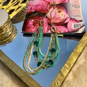 Beautiful Blue &Gold beaded Necklace ✨💕